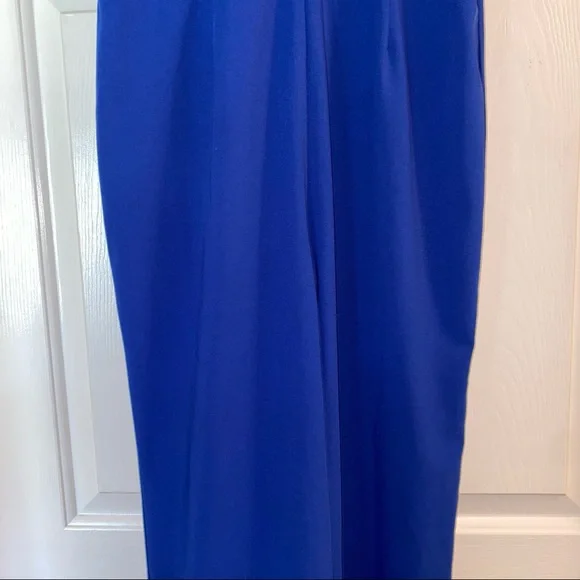 ABOUT US royal blue tie front Krystol wide leg jumpsuit S Revolve - Picture 5 of 13